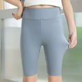 thumbnail image 2 of Qingpeng Kids Girls Solid Biker Shorts Soft High Waist Mid Thigh Pants, 2 of 5