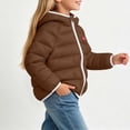 thumbnail image 2 of YUANxueke Boys Girls Puffer Jacket Zip up Hooded Winter Coat Winter Warm Outerwear,Coffee,1-2 Years, 2 of 7
