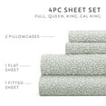 thumbnail image 4 of Noble Linens 4 Piece Pattern Microfiber Bed Sheets Set, Green Mist Modern Circles, California King, 4 of 11
