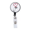 thumbnail image 1 of Estetoscopio médico, soporte de insignia retráctil, Clip de carrete para médico, enfermera, estudiantes de medicina, caduceo médico, regalo para MA, 1 of 5