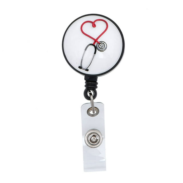 Estetoscopio médico, soporte de insignia retráctil, Clip de carrete para médico, enfermera, estudiantes de medicina, caduceo médico, regalo para MA