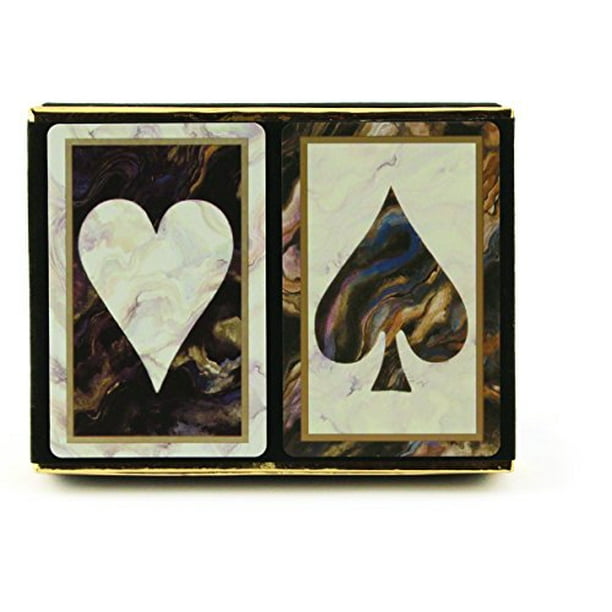 Congress Black Marble Jumbo Index Playing Cards (Pack of 2), Assorted