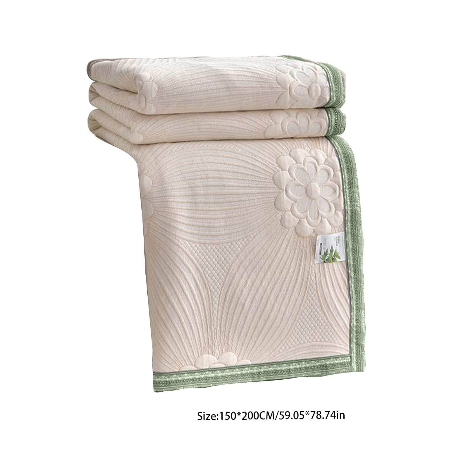 Taicans Stone-Washed Bedspreads Ultra-Soft Microfiber Modern Style Quilted Flower Pattern Bedspread Quit,Summer Quilt Lightweight Microfiber Bedspread Queen Size 43"x59" Beige