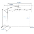 thumbnail image 4 of Yardi Yard 10 ft 360° Rotation Solar Powered LED Patio Offset Umbrella-Blue, Patio Offset Umbrella with Easy Tilt Adjustment, Cantilever Patio Umbrellas, Sunshade Umbrella Canopy, 4 of 8