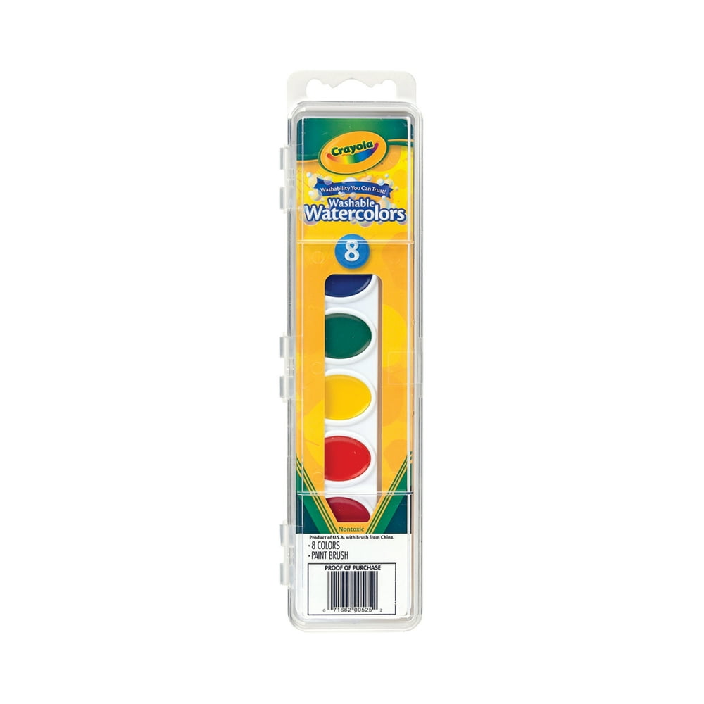 Crayola Washable Watercolor Paint Set, Assorted Colors, Child, 8 Count