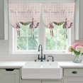 thumbnail image 5 of Tie Up Curtains for Windows Iris Flowers Valance Adjustable Balloon Curtain Floral Purple Buffalo Plaid Linen Tie Up Shades for Kitchen Living Room Bedroom Privacy Curtain Drape 34x45 Inch, 5 of 9
