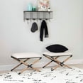 thumbnail image 3 of Linon Anna Campaign Accent Stool Black Metal Legs with Rope Detail in Cream, 3 of 15