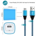thumbnail image 2 of Micro USB Cable with Android Charger, Hootek 6FT USB A to micro cable High Speed Fast Charging Cable, usb cable micro with USB Wall Charger Fast Charger Adapter Plug, android charger block, Blue, 2 of 10