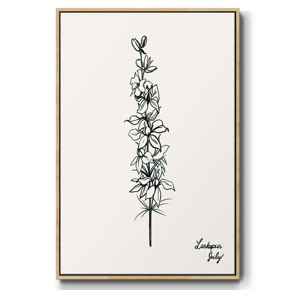 Annual Flowers VII - Framed Gallery Wrapped Holiday Canvas - 17 x 25 - Natural Wood Frame