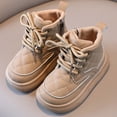 thumbnail image 5 of Afuyipoi Unisex Big Kids' Thick Soled Snow Boots Insulated Faux Leather Casual Comfort Warm Winter Shoes Size 9.5 Little Kid - 12 Little Kid Khaki Size 11.5 Little Kids, 5 of 10