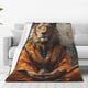 thumbnail image 1 of Fotbe Jungle Meditating Lion Manta de Franela Acolchonada con Estampado, Súper Suave y Esponjosa, Extra Grande para Sofá, Cama, Uso Todo el Año-40"x30", 1 of 7