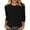 Black, variant on Dxzfnsa Womens 3/4 Sleeve Tops Women's Fashion Solid Color Sweater Casual Round Neck Pullover Tops Loose Fit Comfy Knit Blouses