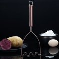 thumbnail image 5 of ReaNea Rose Gold Potato Masher, 9.6" Stainless Steel Heavy Duty Metal Masher, Food Masher, Manual Masher, Vegetable Fruit Masher, 5 of 7