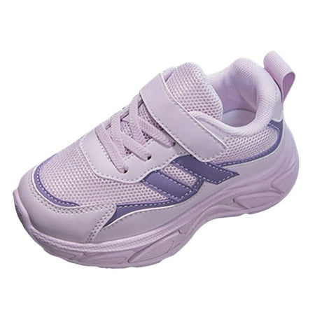 

8QIDA Girls Athletic Shoes Size 2.5 Girls Sports Shoes Fashionable New Pattern Solid Color Simple and Cute Thick Sole Comfortable Non Breathable Hook Loop Casual Shoes 1