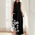 thumbnail image 4 of Chaquetas de Vestido de Verano para Mujeres Moda Cómoda Impresión sin Mangas Vestido con Cuello en V, Poliéster Elastano, 4 of 5