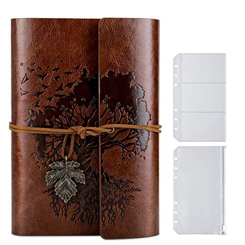 PU Leather Journal Notebook,Ruled Refillable Notebook Writing Journal Diary Sketchbook,160 Pages Travel Journal For Girls Women Gifts A6 7.3 x 5.1 inch Red 