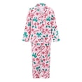 thumbnail image 3 of AIGUR Matching Mommy and Me Sleepwear, Candy Cane  Bow Print Button Down Long Sleeve Pajama Set, 3 of 9