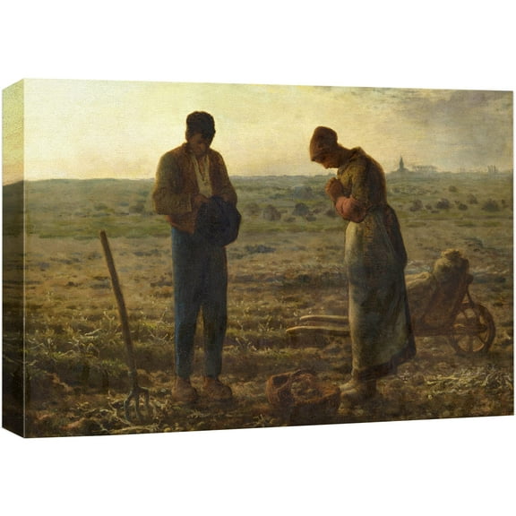 wall26 - The Angelus by Jean-Francois Millet - Canvas Print Wall Art Famous Painting Reproduction - 12" x 18"