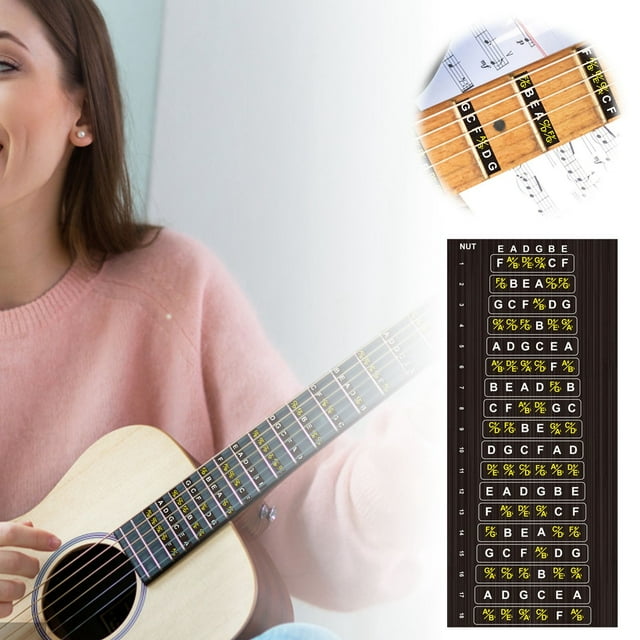 Autocollants de Guitare Folk Autocollants de Guitare Graphique d'Échelle Acoustique