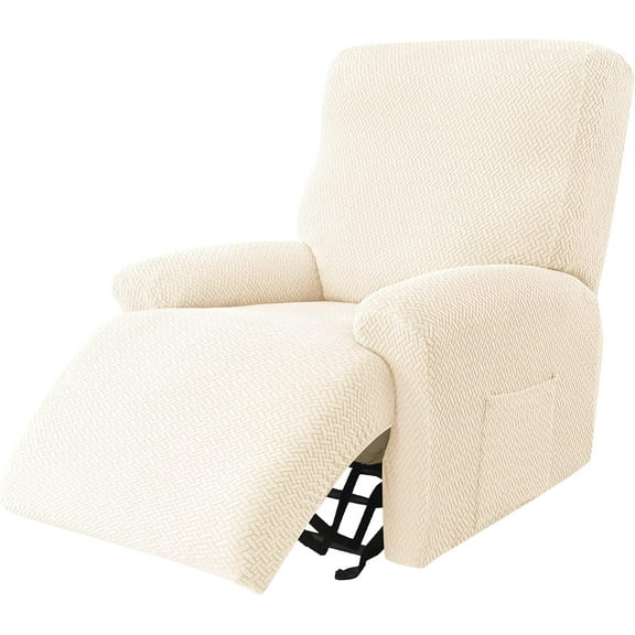 Recliner Slipcovers 4-Pieces Recliner Covers Recliner Couch Covers Recliner Chair Cover Non Slip Reclining Slipcovers with Storage Pockets Furniture Protector for Living Room
