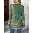 thumbnail image 6 of Zeagoo Women's Shirts Dressy Casual Long Sleeve Tops V Neck Floral Blouses Business Work Tee Tshirts, 6 of 7