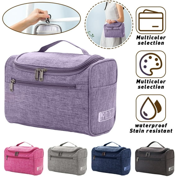 AMERTEER Hanging Toiletry Bag, Travel Toiletry Organizer with hanging hook for Men & Women, Water-resistant Cosmetic Makeup Bag Travel Organizer for Shampoo, Full Sized Container, Toiletries