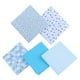 thumbnail image 3 of 5 Piezas de Tela de Acolchado de para de Bricolaje Decoración de Material Hecho Azul claro Gloria Tela de algodón de flor de ciruelo, 3 of 8