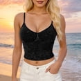 thumbnail image 3 of Sparkly Crop Camisole Tops for Women V Neck Spaghetti Strap Glitter Silk Cami Tank Tops Rave Party Clubwear, 3 of 4