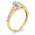 thumbnail image 3 of Gem Stone King 10K Yellow and White Gold Oval White Topaz and White Lab Grown Diamond Engagement Ring for Women (0.78 Cttw, Gemstone November Birthstone, Available in Size 5, 6, 7, 8, 9), 3 of 4