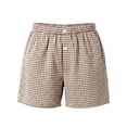 thumbnail image 4 of CAIVO Kids Girls Summer Casual Loose Fit Plaid Shorts Elastic Waist Wide Leg Breathable Shorts With Pockets Breathable Solid Color Bottoms For Holiday Travel, 4 of 4