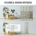 thumbnail image 6 of Fionafurn 4 Panel Room Divider, Wooden Folding Privacy Screens Portable Partition Room Dividers,White, 6 of 8