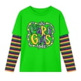 thumbnail image 5 of Girls Clothes Size 5 Girls' Long Sleeve Shirts Unisex Kids False Two Piece Tee, Festive Casual Holiday Pullover For Boys Girls Ages 2-12 School Clothes For Girls, 5 of 6