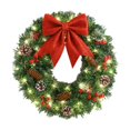 thumbnail image 1 of Guirnalda navideña para puerta de entrada, corona decorativa artificial para Navidad, corona de invierno para 50 cm, 1 of 9