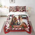 thumbnail image 2 of Homewish Farmhouse Horse Twin Bedding Sets 7-Piece for Female Men Teens,Geometric Plaid Bedding Comforter Set Microfiber,Merry Christmas Breathable Sheet Sets,Super Cozy Room Decor,Reversible, 2 of 8
