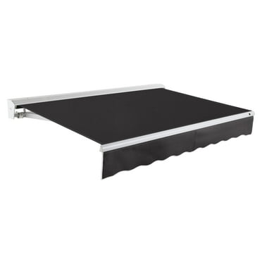 Awntech 20 Ft Destin Manual Heavy Duty Patio Retractable Awning with Protective Hood (240in x 10.38in x 120in), Black