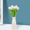 thumbnail image 3 of GOOHOCHY 10 tulipanes artificiales de poliuretano, flores artificiales, arreglos florales, decoración de ramo., 3 of 8