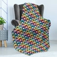 thumbnail image 4 of Penguin Soft Flannel Fleece Throw Blanket, Rainbow Colored Checkered Squares Pattern with Arctic Animal Cartoon Character, Cozy Plush for Indoor and Outdoor Use, 70" x 90", Multicolor, by Ambesonne, 4 of 5