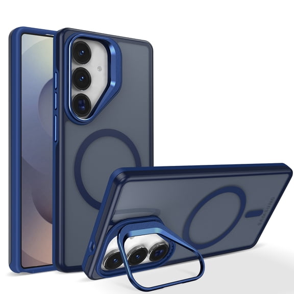 Allytechgroup for Samsung Galaxy A17 5G Case, Compatible with Magsafe Magnetic Protective Back Cover with Kickstand Shock-Absorbent PC TPU Non-Slip Anti-Scratch Cover for Women Men, Blue