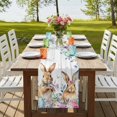 thumbnail image 4 of Table Runners 90 Inches Long Dress Scarves, Bunny Easter Farmhouse Coffee/Dining/Kitchen Table Runner for Living Room, Spring Floral Eucalyptus Leaves Weeping Wooden 13x90 Inch, 4 of 9