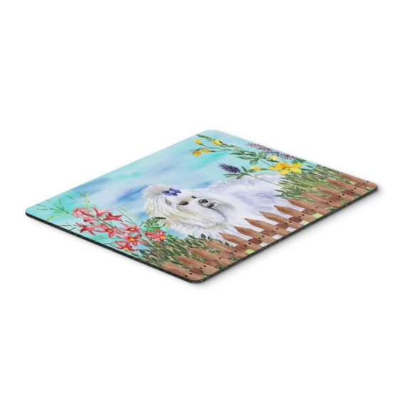 Maltese Spring Mouse Pad Hot Pad or Trivet