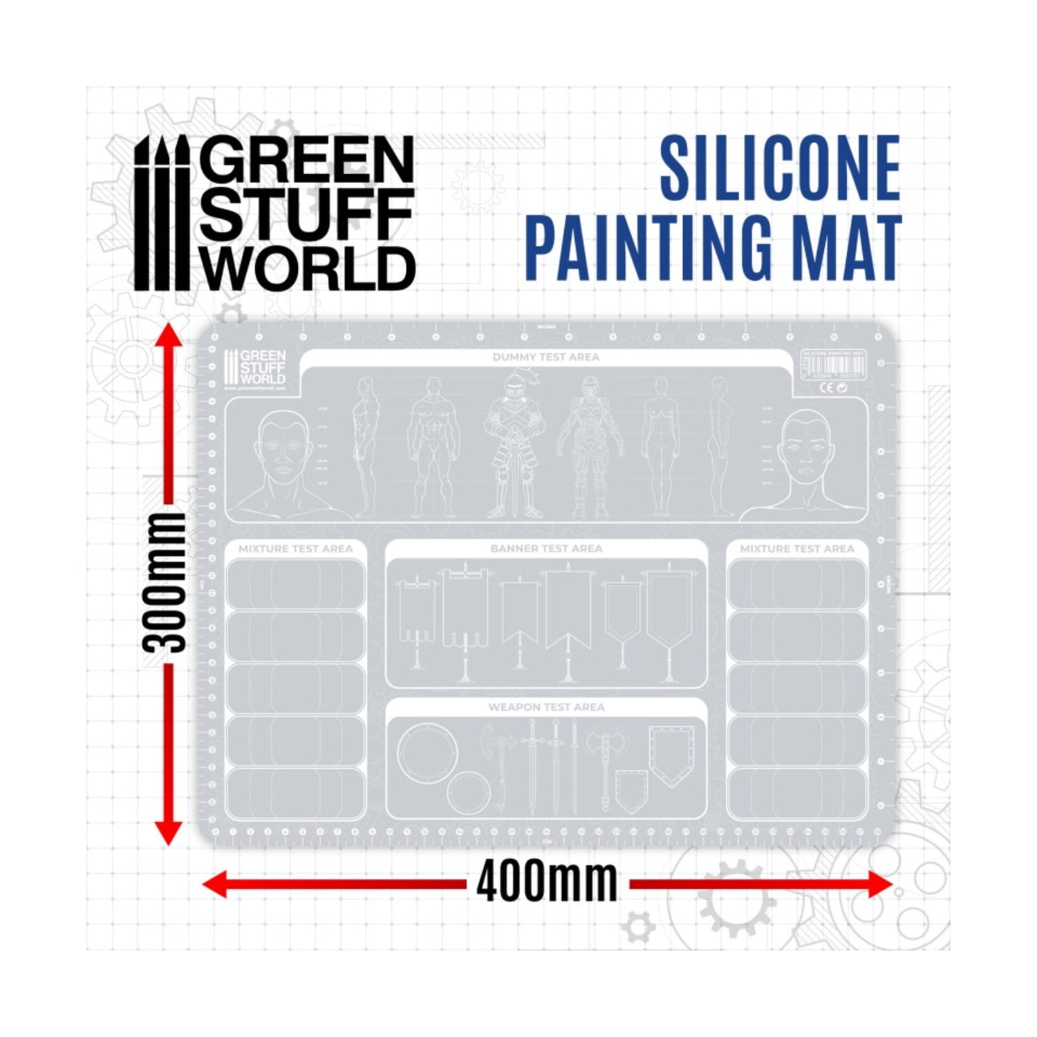 Green Stuff World Silicone Painting Mat - 400x300mm New