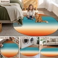 thumbnail image 6 of Bohemian Gradient Blue Round Living Room Rugs 6 ft, Modern Minimalist Red Orange Ocean Beach Washable Area Rug with Non-Slip Sturdy Edge Binding Round Carpet for Kitchen Office Bedroom, 6 of 9