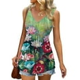 thumbnail image 2 of JINMGG Fashion Women's Summer V-Neck Sleeveless Print Casual Tank Top Blouse Green M, 2 of 7