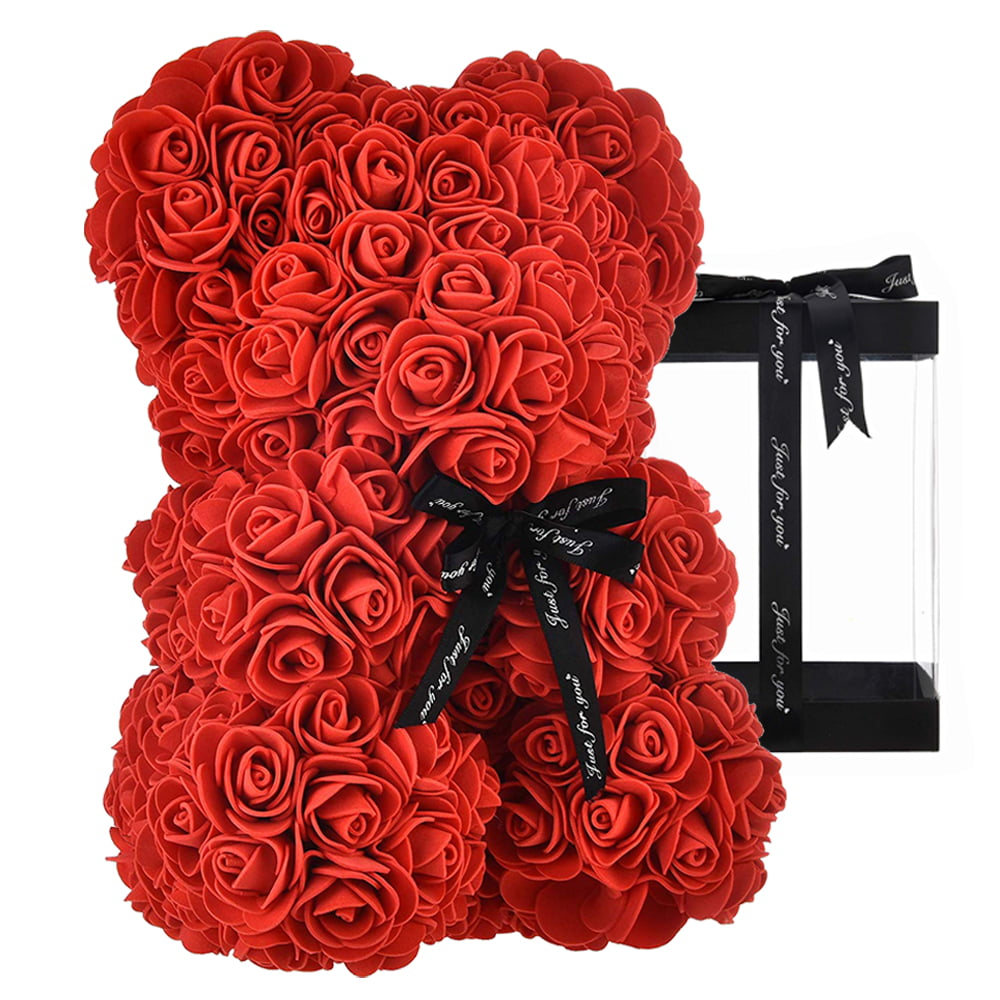 Teddy Rose Bear Flower Lover Gifts For Wedding Birthday Valentine's Day-10'' 