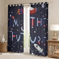 thumbnail image 2 of Space Theme 30%-50% Blackout Curtains Galaxy Curtains Outer Space Window Curtains Universe Themed Bedroom Curtains,Solar System Rocket Planet The Earth Print Galaxy Curtains,2 Panels 42"Wx90"L, 2 of 5