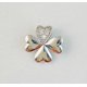 thumbnail image 1 of Colgante con microincrustaciones de cobre, accesorios de joyería para hacer uno mismo, borla, trébol de cuatro hojas, mariposa, collar de acero de titanio, lazo, chapado en oro real, 1 of 6