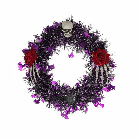Halloween Decor - Home Brand - Wreath - Halloween Wreath for Front Door with Lights Wreath Halloween Decorations for Indoor Window Party Holiday Wall Decor