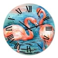 thumbnail image 2 of Designart 'Pink Flamingos In Blue Water I' Farmhouse Wall Clock, 2 of 5