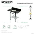 thumbnail image 4 of Kingston Brass KVPK36KBB0 Templeton 36" Black Granite Console Sink with Brass Legs and Shelf (8-Inch, 3-Hole), Black Granite/Matte Black, 4 of 4