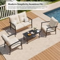 thumbnail image 2 of Deersky 4 Pieces Outdoor Patio Furniture Set with 2 All-Weather Wicker Chairs, Loveseat and Coffee Table, Easy Assembly for Balcony, Porch, Backyard, 2 of 9